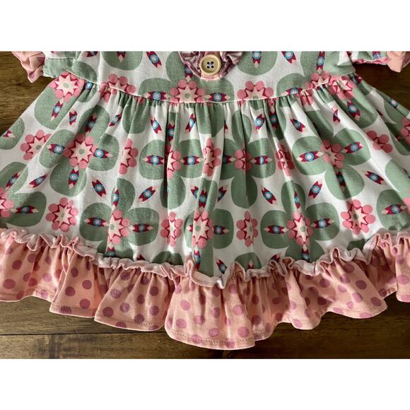 Matilda Jane Happy and Free Life Is A Beach Pink Green Floral Short Sleeve Top 2 - Picture 8 of 8